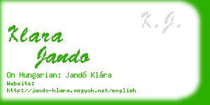 klara jando business card